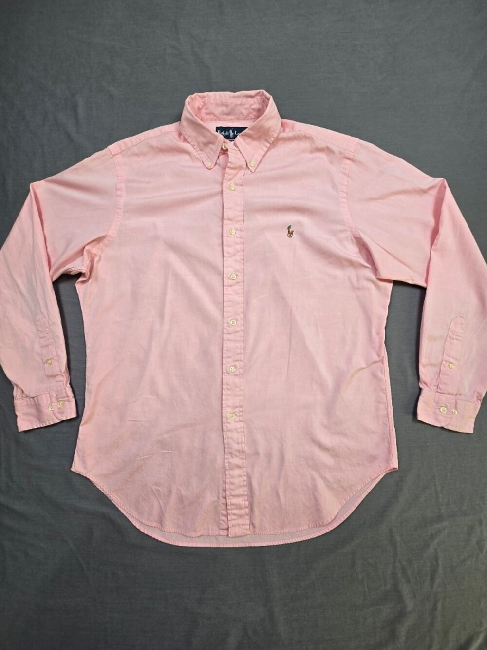 Ralph Lauren 16 34/35 Classic Fit Medium Button-Up Shirt Pink Long Sleeve Preppy
